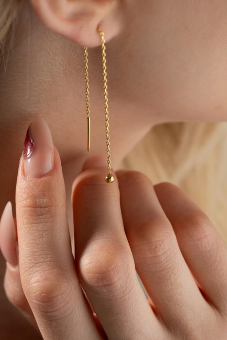 Heliophilia Silver Pendientes de Plata de Ley 925 con Circón y Baño de Oro